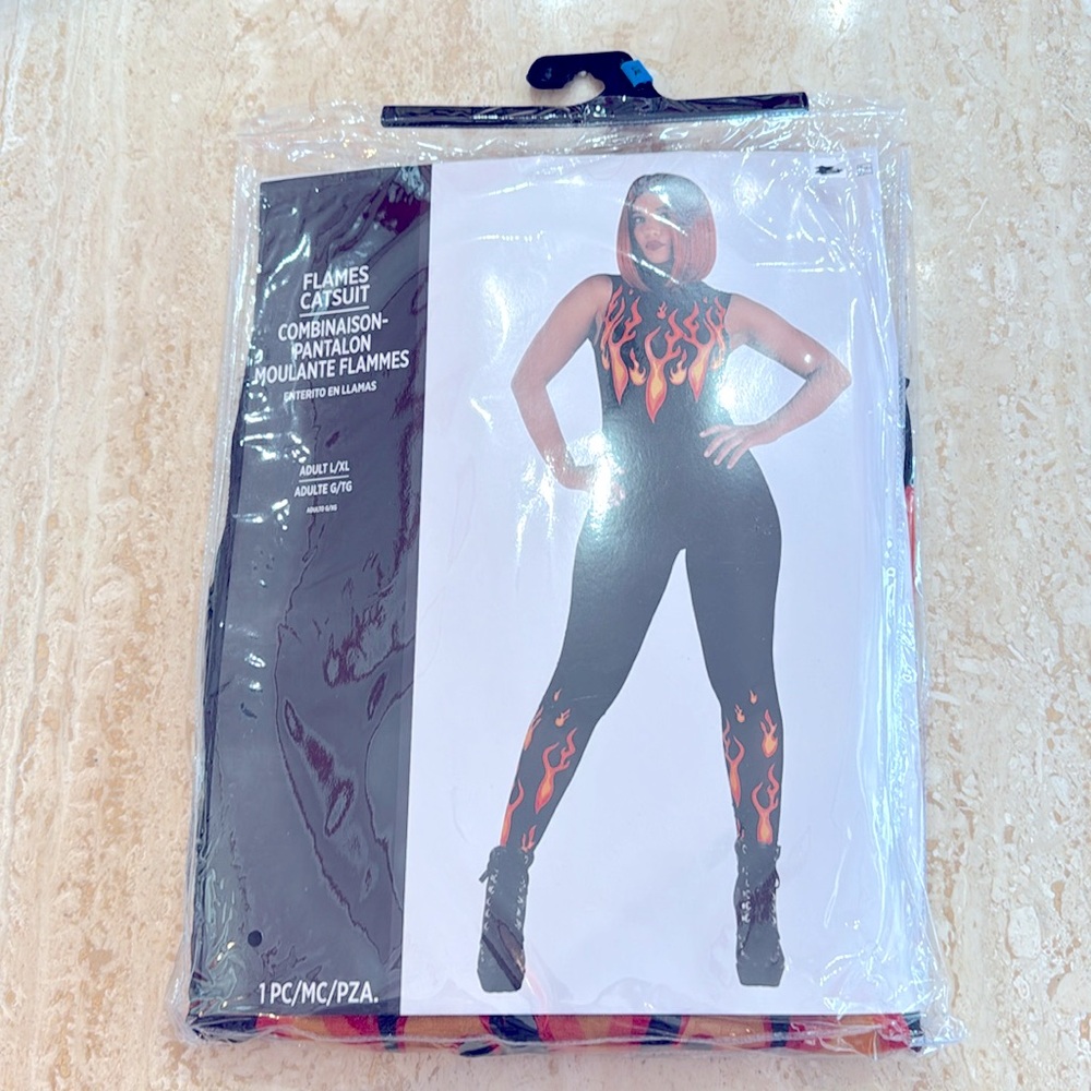 Flames Catsuit NIP Halloween costume L\XL